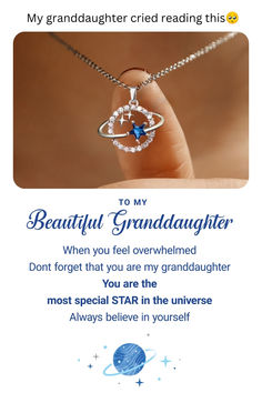 "She was in tears when she called to say thank you". - Sam S. ⭐️⭐️⭐️⭐️⭐️ Your granddaughter is one of a kind. She lights up your life with her smile and makes you feel incredibly proud. Now, it’s time to celebrate her uniqueness with a very special gift. Our beautiful granddaughter necklace is just perfect for the occasion. This ring is made with love and care, just for your granddaughter. It comes complete with our heartfelt giftcard, so she knows how much you cherish her. Shop Now! Star Symbol, Granddaughter Necklace, Symbol Of Hope, Hope Symbol, She Knows, Meaningful Jewelry, Experience Gifts, Silver 925 Necklace, Time To Celebrate