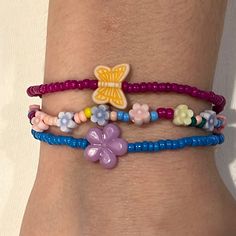 Brand New In Box A860 Bohemian Purple Beaded Bracelets With Letter Beads, Trendy Purple Beads For Gifts, Rustic Cuff Bracelets, Crystal Cuff Bracelet, Rustic Cuff, Hook Bracelet, Blue Lilac, Coral And Gold, Mini Bows