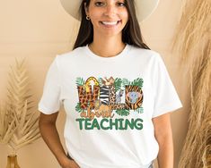 Wild about Teaching shirt, the ideal Teacher shirt to wear for a zoo or safari trip. Buy it for yourself or give it as the perfect Zoologist gift. Wild about teaching shirt, Teacher shirts, Teacher Gift, zoologist gift, Zoologist shirt, teacher group shirts, zoo trip shirts ⭐️HOW TO ORDER⭐️ Select your quantity of shirts in the specific colour/size and click "ADD TO BASKET"   Repeat as needed by returning to the listing button to add more shirts. Proceed to Checkout  Price is per shirt. Please a Casual Short Sleeve Shirt For Teaching, Zoo Trip Shirts, Zoo Trip, Safari Trip, Trip Shirts, Teaching Shirts, Teacher Outfit, Group Shirts, Adulting Shirts