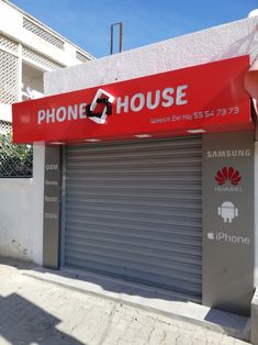 the phone house is closed and it's shuttered off to let people know where they are