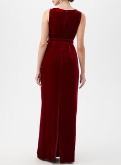 Velvet belted maxi dress with rhinestone buckle Self belt with rhinestone buckle Slim column silhouette Boat neck Elegant Evening Maxi Belted Dress, Elegant Evening Belted Maxi Dress, Elegant Maxi Length Belted Evening Dress, Belted Floor-length Party Dress, Fitted Maxi Length Belted Dress For Party, Fitted Maxi Dress With Belt For Party, Floor-length Belted Party Dress, Evening Maxi Dress With Belt, Evening Belted Maxi Dress