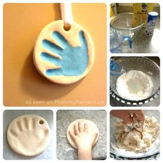 there are pictures of handprints on clay