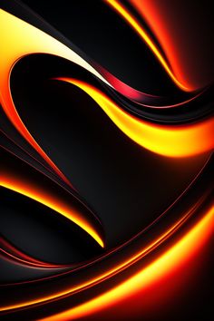 an orange and black background with wavy lines