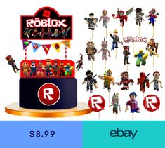 an image of a birthday cake with roblox characters on it and the price is $ 8 99