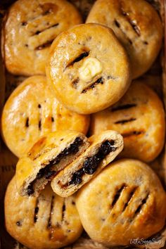 several pastries are sitting in a box together