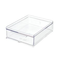 a clear plastic drawer with two drawers