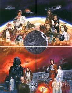 star wars collages with characters from the movies