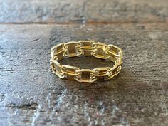 Vintage 14K Yellow Gold Chain Ring Sz 6 Very pretty and delicate ring.  Marked: SK 14K Turkey Approx. Dimensions: Ring size 6, 5.0mm W