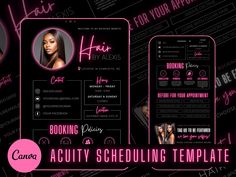 FULLY EDITABLE HAIR STYLIST ACUITY SCHEDULING TEMPLATE Upgrade your Acuity Scheduling website with this collection of 6 fully customizable templates! Using our aesthetically pleasing templates will help your website appear more professional and cohesive. Edit with ease using the free version of Canva (pro version is not required). Easily change all colors, images, and text to fit the aesthetic of your brand. HOW TO ACCESS YOUR FILES AFTER PURCHASE: ･ After the checkout process, you will be direc Hair Stylist Ig Names, Hair Stylist Policies, Hair Booking Site Ideas, Booking Website Design Hair, Hair Page Profile Pic, Hairstylist Booking Website, Hair Stylist Website Ideas, Hair Business Website Ideas, Hair Page Names