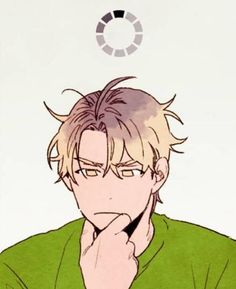 an anime character with glasses and a green shirt