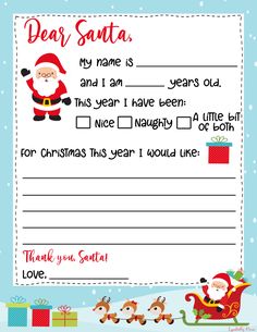 a santa letter to santa on christmas day