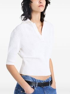 Proenza Schouler Reeve cotton-blend Polo Top - Farfetch Yoko London, City Dress, Polo Top, Summer Beach Wear, Ski Wear, Lady Dior, Proenza Schouler, Jacket Tops, All Fashion