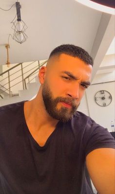 Buzzcut Men Fade With Beard, Buzzcut With Beard, Men Long Haircuts, Buzz Cut Men, Long Buzz Cut, Human Angel, Faded Beard Styles, Buzz Cut With Beard, Crew Cut Hair