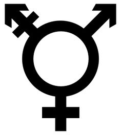 the male and female symbol is shown in black on a white background with an arrow pointing to the right