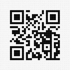 a black and white image of a qr - code on a white dotted background