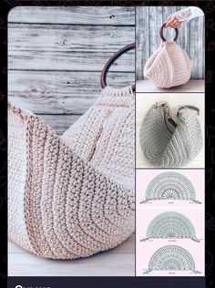 the crochet bag pattern is shown with instructions to make it