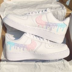 Vmin Soulmates, Pastel Butterfly, Pastel Galaxy, Custom Shoes Diy, Nike Air Force One, Trendy Shoes Sneakers