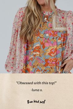 Blossom into every season in our Flower Frenzy Bubble Sleeve Top adorned with a vibrant floral print, creating a whimsical boho and romantic vibe! Perfect for casual and dressier occasions, you'l love this versatile wardrobe essential because it features: Lightweight, flowy chiffon fabric with eye - catching contrasting floral fabrics throughout Relaxed and loose blouse silhouette Classic round neckline with so cute ruffle detail and back key - hole closure So cute embroidered details along the Casual Floral Dress With Vibrant Print For Brunch, Casual Floral Dress With Vibrant Print For Day Out, Hippie Dress For Spring Brunch, Hippie Floral Print Patterned Dress, Multicolor Floral Patchwork Dresses For Spring, Spring Multicolor Floral Patchwork Dress, Spring Multicolor Boho Floral Dress, Spring Floral Patchwork Multicolor Print Dresses, Multicolor Bohemian Ditsy Floral Print Dresses