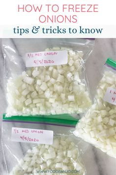 how to freeze onions Freeze Onions, Freezing Onions, Freezing Food Guide, Freezing Food Storage, Freezing Vegetables, Freezing Fruit, Freezable Meals, Freezer Meal Planning