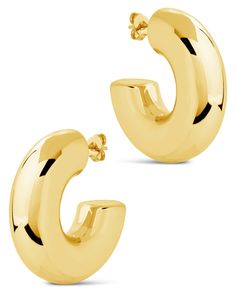 Meet Wynonna Tube Hoops—the bold, chunky statement hoops that'll make your style pop! Perfect for an on-trend, eye-catching look with a side of sass. Feel like a total baddie with these daring hoops! Materials: 14K gold or rhodium plated stainless steel Features: 1.2" hoop, 0.4" width, Lead & Nickel free, post back Trendy Bold Design Earrings, Thick Gold Hoop Earrings, Thick Gold Hoops, Tube Hoop Earrings, Hollow Earrings, Chunky Gold Hoop Earrings, Light Weight Jewelry, Chunky Hoop Earrings, Chunky Earrings