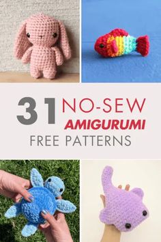 crochet patterns for amigurmi animals and other things that are knitted