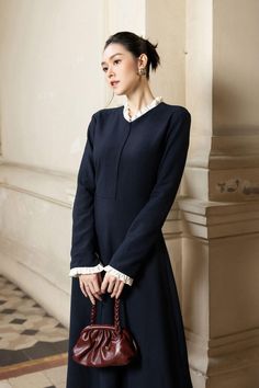 Elegant Cotton Midi Dress For Formal Events, Elegant Cotton Midi Dress For Formal Occasions, Elegant Formal Cotton Midi Dress, Elegant Long Sleeve Dress With Bishop Sleeves For Fall, Elegant Long Sleeve Bishop Dress For Fall, Classic Long Sleeve Fall Dresses, Elegant Fall Long Sleeve Dress With Bishop Sleeves, Elegant Fall Long Sleeve Bishop Sleeve Dress, Elegant Cotton Dresses With Bishop Sleeves