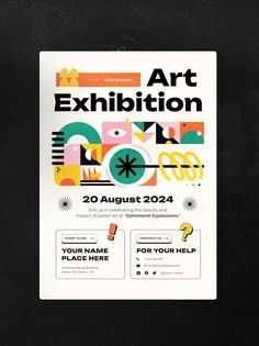 an art exhibition poster is displayed on the wall