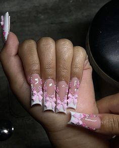 Glow Nails, French Acrylic Nails, Acrylic Nails Coffin Pink, Long Square Acrylic Nails, Unique Acrylic Nails