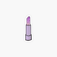 a purple lipstick sticker on a white background