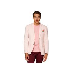 Make a bold statement in this men's OppoSuits blazer. Make a bold statement in this men's OppoSuits blazer. Button front 4-pocket Long sleevesFIT & SIZING Modern fitFABRIC & CARE Polyester, rayon, spandex, cotton, linen Machine wash - delicate Imported Size: 44 - Regular. Color: Med Pink. Gender: male. Age Group: adult. Fitted Pink Cotton Suit, Pink Fitted Cotton Suit, Fitted Single Breasted Pink Sport Coat, Fitted Pink Single Breasted Sport Coat, Pink Fitted Single Breasted Sport Coat, Fitted Pink Sport Coat With Notch Lapel, Pink Fitted Sport Coat With Notch Lapel, Pink Suits With Welt Pockets For Spring, Formal Fitted Pink Sport Coat