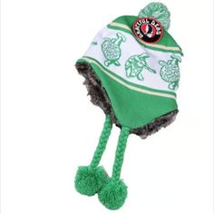 Brand New! Grateful Dead Terrapins Ski Hat Officially Licensed Lined W/Faux Fur Green Ski Hat, Grateful Dead, New Color, Dancing, Faux Fur, Brand New, Hats, Green