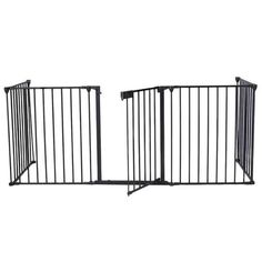 two black metal gates on white background