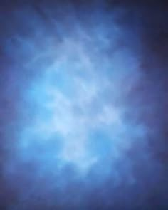 an abstract blue background with white clouds in the center and light at the end,