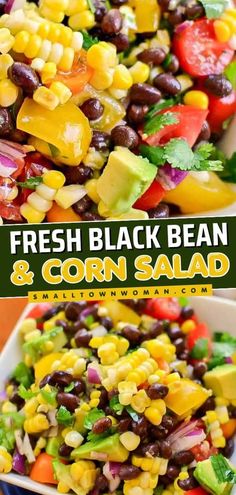 fresh black bean and corn salad in a bowl