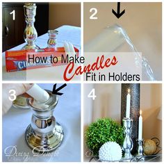 how to make candles fit in holders with instructions on how to use them for home decor