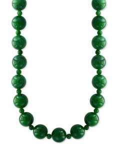 Exotic and elegant, beautiful jade beads alternate large and small on this unique statement necklace from Effy with gold clasp. Dainty Fine Jewelry, Unique Statement Necklace, Disney Fine Jewelry, Beaded Collar Necklace, Diamond Solitaire Necklace, Gold Bar Necklace, Dainty Gold Necklace, Solitaire Necklaces, Jade Necklace