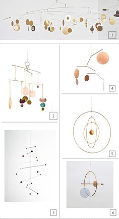 the instructions for how to make an ornament mobile with circles and dots on it