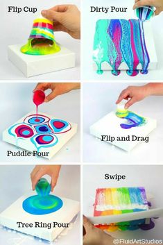 the instructions for how to make an art project with colored paper and glue on it