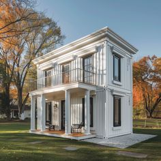 White Container House Design Small Building Design Architecture, Shipping Container Craft Studio, Container Cottage, Container Houses, Container Homes, Container Homes Australia, Elevated Homes