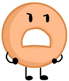 a donut with an angry look on it's face