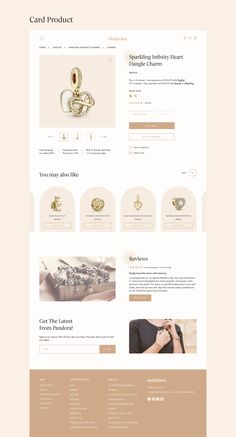 the website design for jewelry store called card product