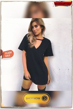 White V-neck Short Sleeves T-shirt Dresses Cotton V-neck T-shirt Dress For Summer, Casual V-neck T-shirt Dress, Black V-neck Short Sleeve Summer Dress, Spring V-neck Cotton T-shirt Dress, Oversized Black V-neck T-shirt, Loungewear Set, 15 Dresses, Dress Size Chart, Grey And Beige