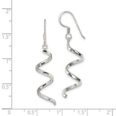 Add a bewitching touch to your personal style with these fancy dangle earrings. Designed from sterling silver, these 45mm long earrings features twisted spiral design topped with glistening polished finish and are secured with french wire closures for perfect security. Give your chic lobes some edge with these earrings. | Luxury Giftware by Jere Sterling Silver Polished Fancy Twisted Spiral Dangle Earrings, White Wire Clasps, Wire Clasp, French Wire Earrings, Earrings Luxury, Spiral Design, French Wire, Earrings White, Wire Earrings, Fine Jewelry Gift