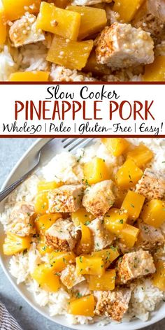 this slow cooker pineapple pork is the perfect meal to make for dinner or as an appetizer