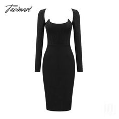 Tavimart High Quality Black Grey Long Sleeve Bodycon Rayon Bandage Dress Elegant Cocktail Party Elegant Cocktail Party, Elegant Evening Dresses Long, Womens Bridesmaid Dresses, Evening Dresses Elegant, Cocktail Party Dress, Long Bridesmaid Dresses, Long Sleeve Bodycon, Dress Elegant, Party Gowns