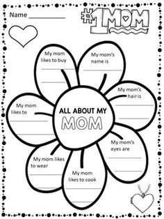 a mother's day card with the words all about my mom