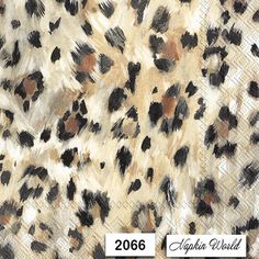 an animal print fabric with brown and black spots on it's fur, which has been