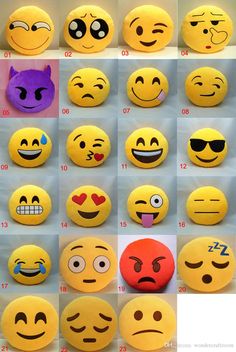 many different types of emoticions are shown in this image, and each has their own face