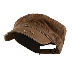 Enzyme Frayed Solid Army CapMade of 100 % Cotton.One size fits most with Adjustable StrapClosure(upto 7 3/8).Front bill measures 2 1/2" long.Faded Out Look and Frayed Brim.Crown measures 2 1/2" High.Same Color Under Bill.Soft Material Hand wash only.Imported.Available in 7 colors: Black, Brown, Olive, Khaki, Grey, Denim and . Its time you were told. You don't have to sign up to get that hip military look so popular today. You'll find the perfect blend of army style with urban flare in our Frayed Cadet Hat, Blank Hats, Military Looks, Army Style, Army Cap, Women Hats Fashion, Army Fashion, Pink Hat, Patch Design