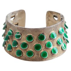 Beautiful midcentury modern gilted sterling silver bracelet with green enamel "scales" by Grete Prytz Kittelsen. Marked Sterling J. Tostrup Norway. Swedish Jewelry, Enamel Bracelet, Green Enamel, Silver Enamel, Sterling Silver Bracelet, Midcentury Modern, Scales, Sterling Silver Bracelets, Arm Band